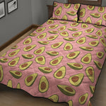 Cute Avocado Pattern Print Quilt Bed Set