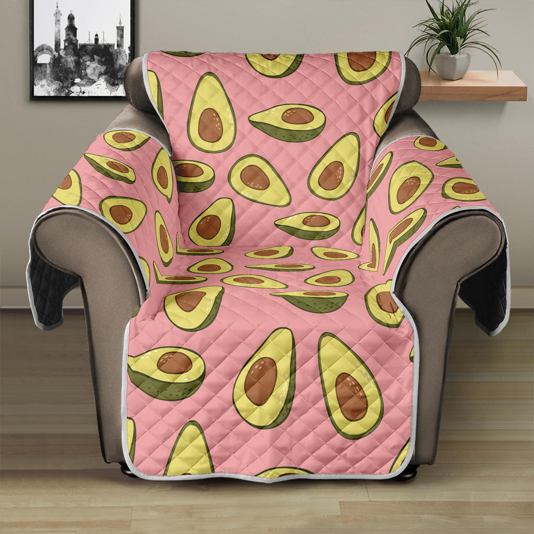 Cute Avocado Pattern Print Recliner Protector