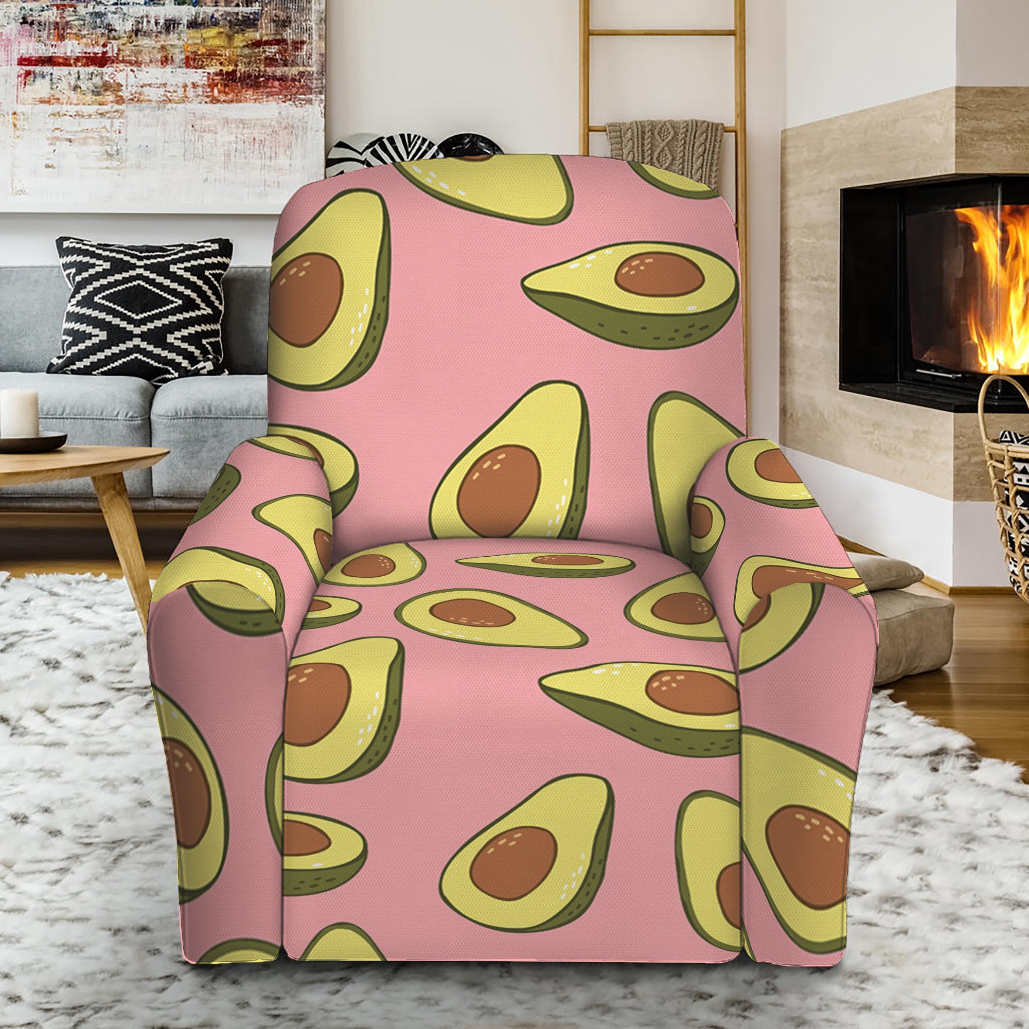 Cute Avocado Pattern Print Recliner Slipcover