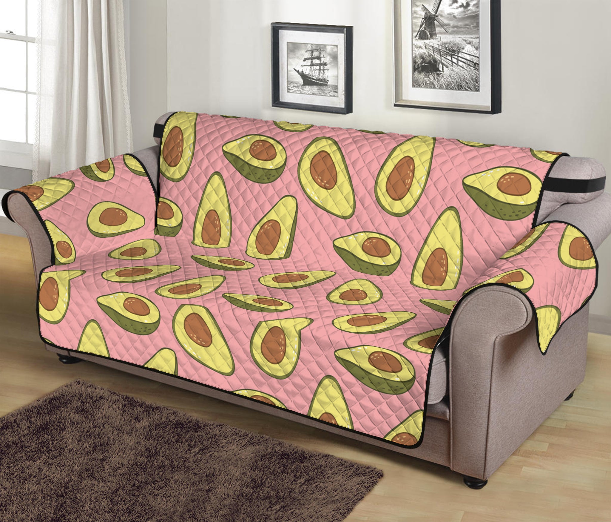 Cute Avocado Pattern Print Sofa Protector