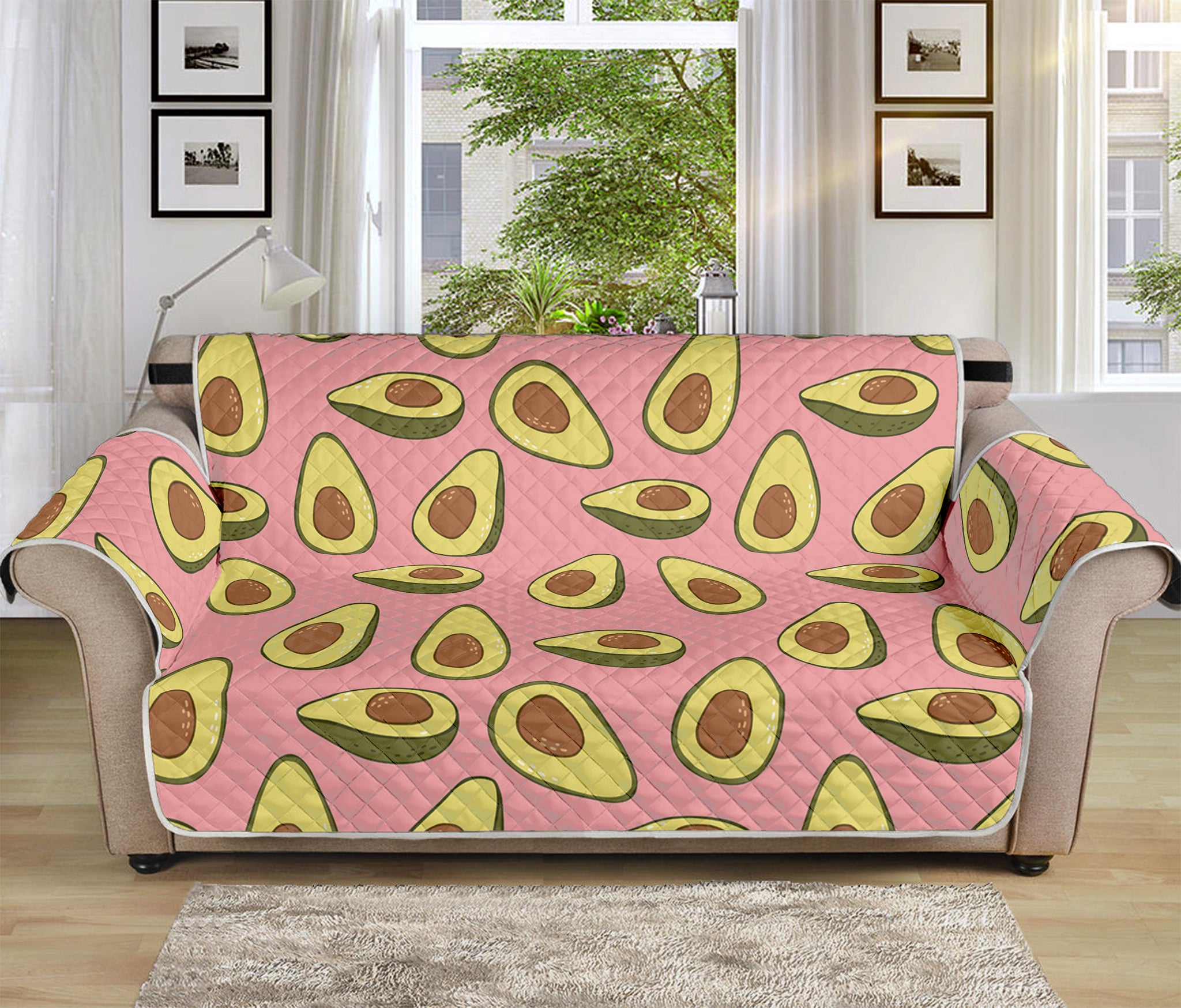 Cute Avocado Pattern Print Sofa Protector