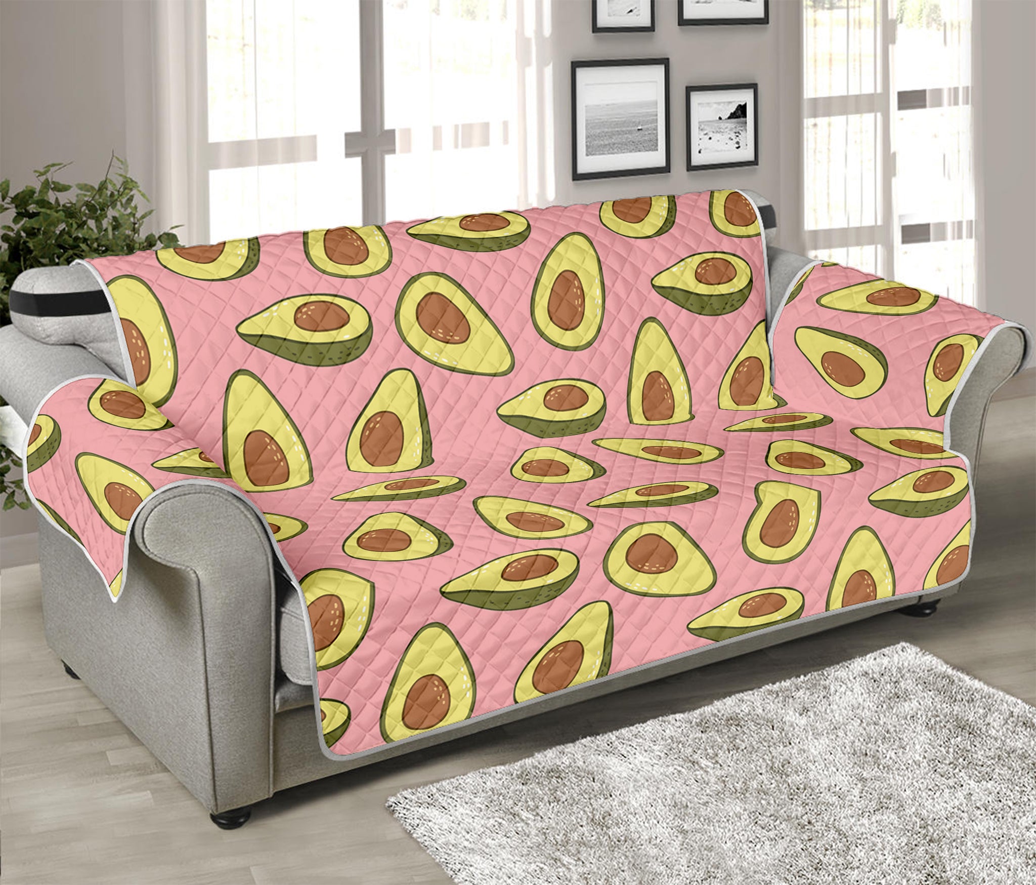 Cute Avocado Pattern Print Sofa Protector