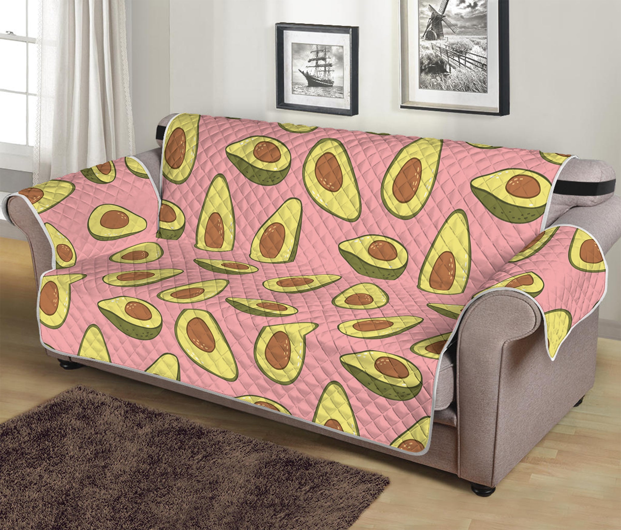 Cute Avocado Pattern Print Sofa Protector