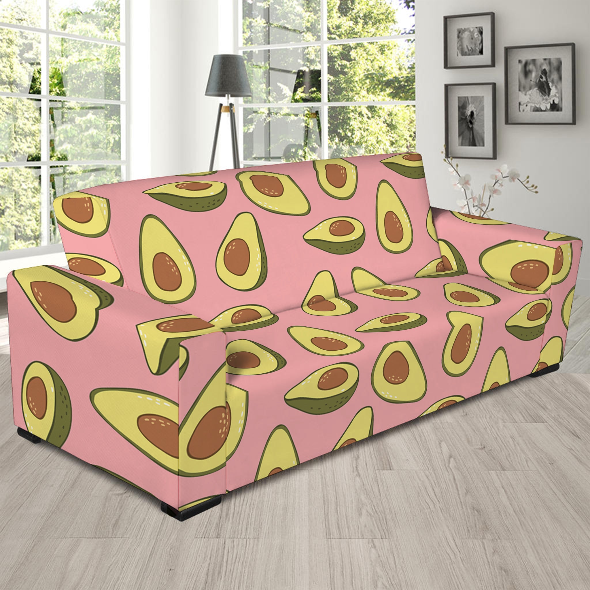 Cute Avocado Pattern Print Sofa Slipcover