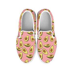 Cute Avocado Pattern Print White Slip On Shoes