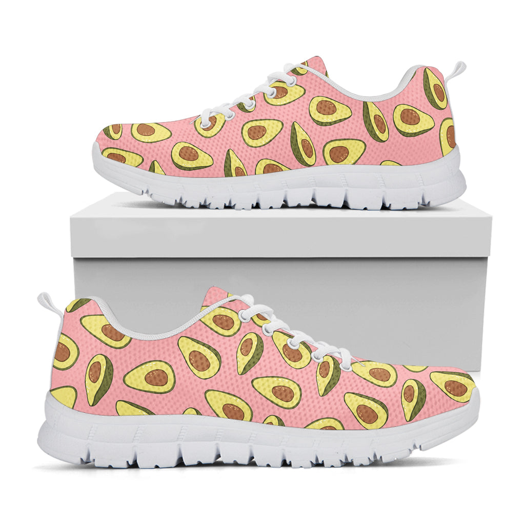 Cute Avocado Pattern Print White Sneakers