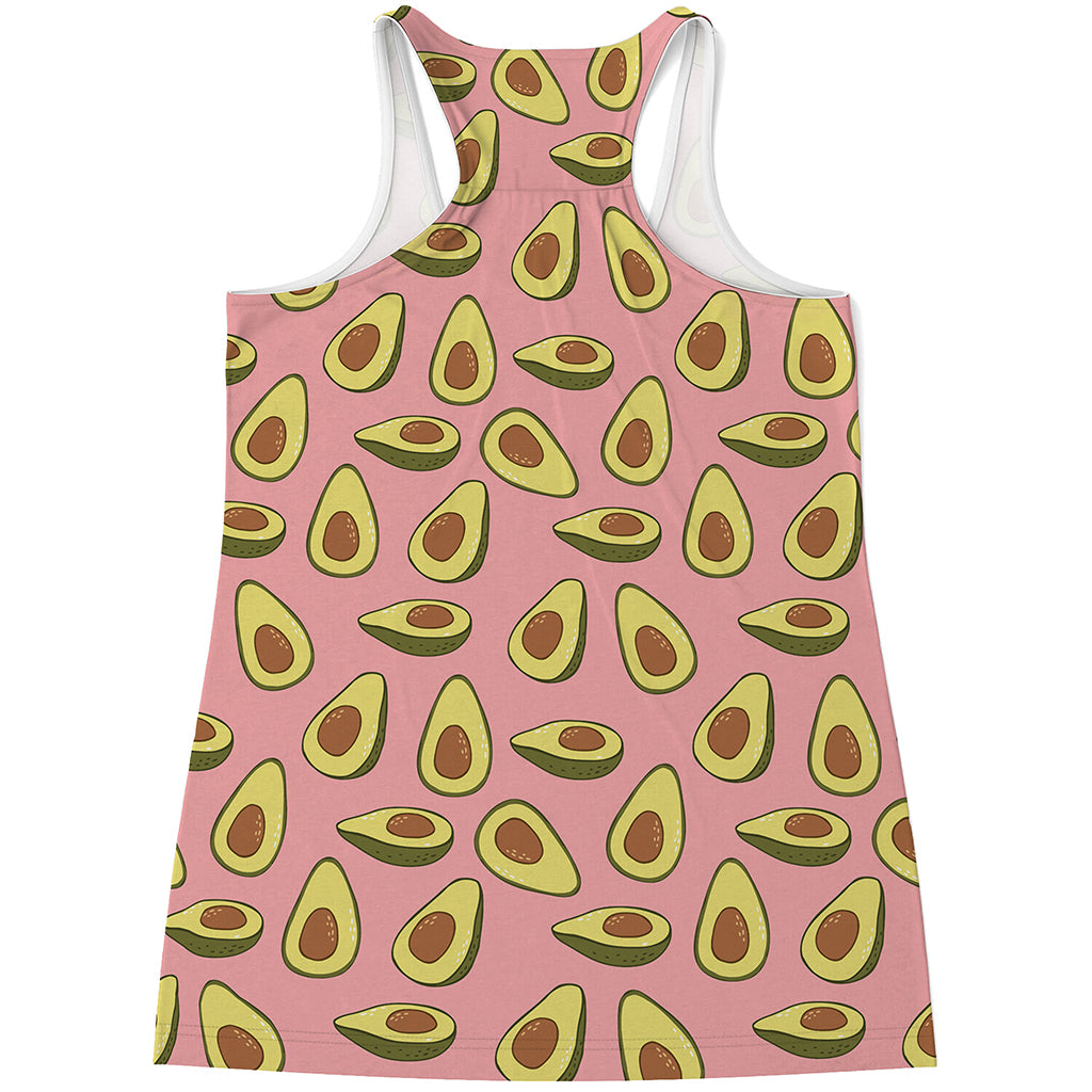 Cute Avocado Pattern Print Women's Racerback Tank Top