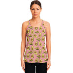 Cute Avocado Pattern Print Women's Racerback Tank Top