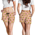 Cute Avocado Pattern Print Women's Shorts