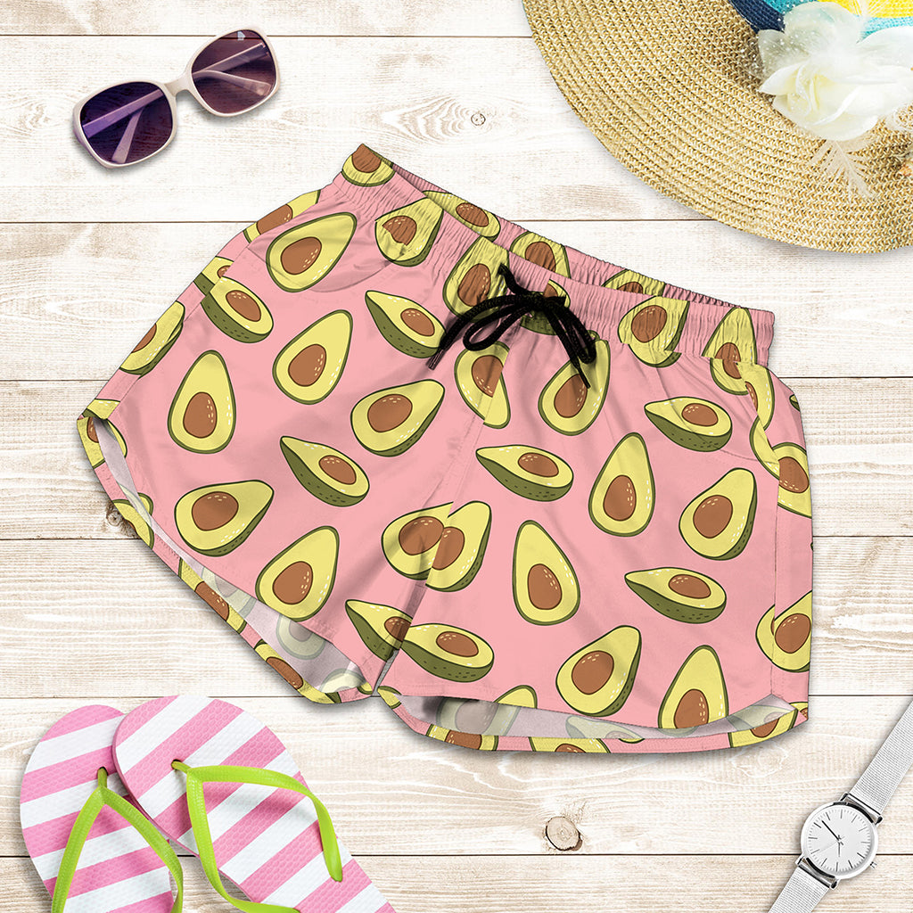 Cute Avocado Pattern Print Women's Shorts