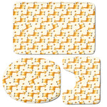 Cute Baby Giraffe Pattern Print 3 Piece Bath Mat Set
