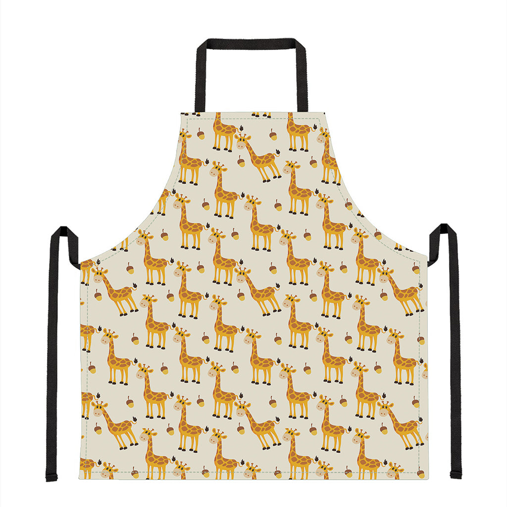 Cute Baby Giraffe Pattern Print Apron