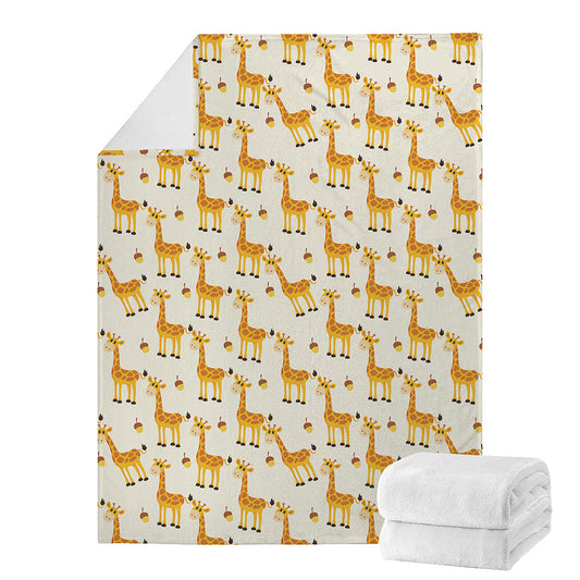 Cute Baby Giraffe Pattern Print Blanket