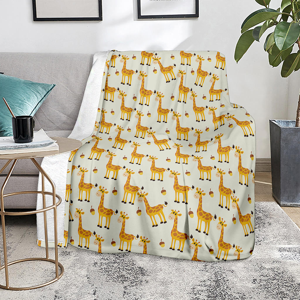 Cute Baby Giraffe Pattern Print Blanket