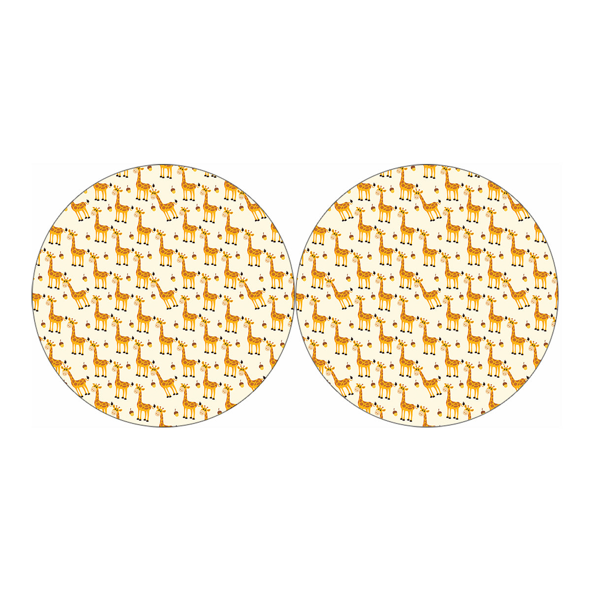 Cute Baby Giraffe Pattern Print Car Coasters