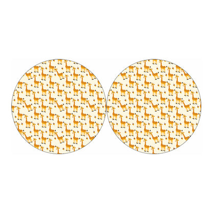 Cute Baby Giraffe Pattern Print Car Coasters