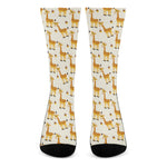 Cute Baby Giraffe Pattern Print Crew Socks