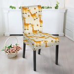 Cute Baby Giraffe Pattern Print Dining Chair Slipcover