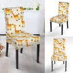 Cute Baby Giraffe Pattern Print Dining Chair Slipcover