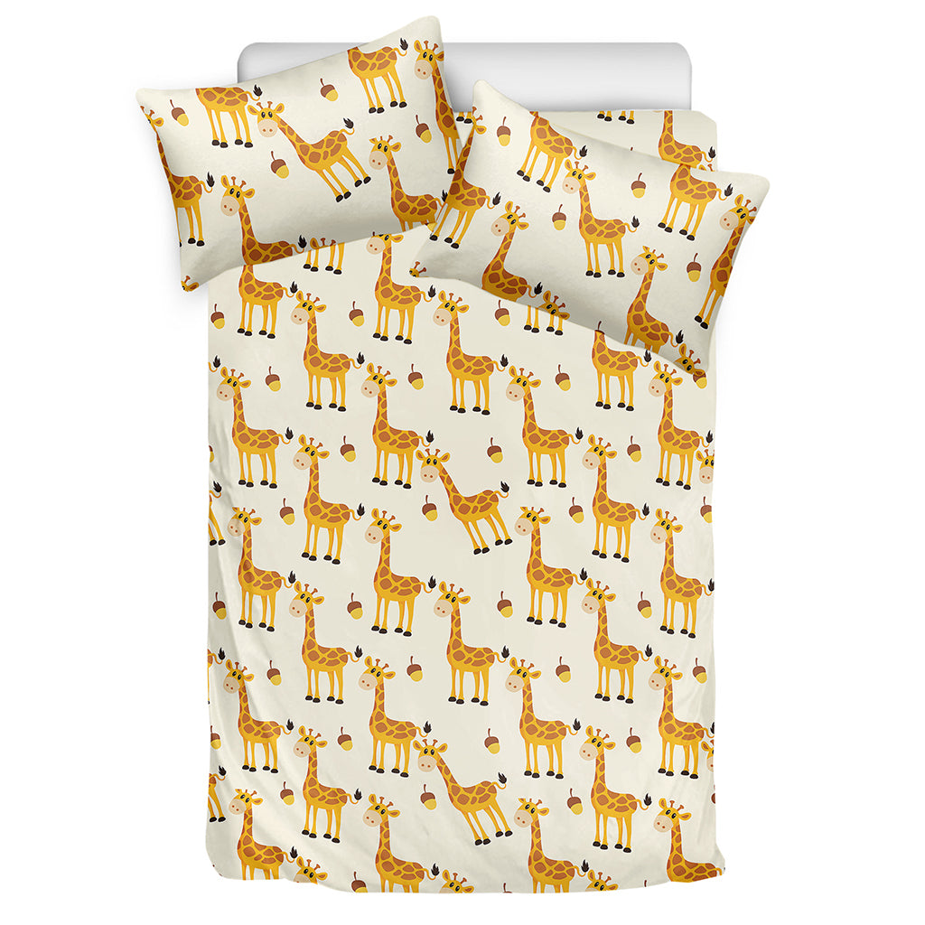 Cute Baby Giraffe Pattern Print Duvet Cover Bedding Set