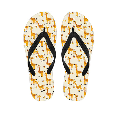 Cute Baby Giraffe Pattern Print Flip Flops