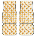 Cute Baby Giraffe Pattern Print Front and Back Car Floor Mats
