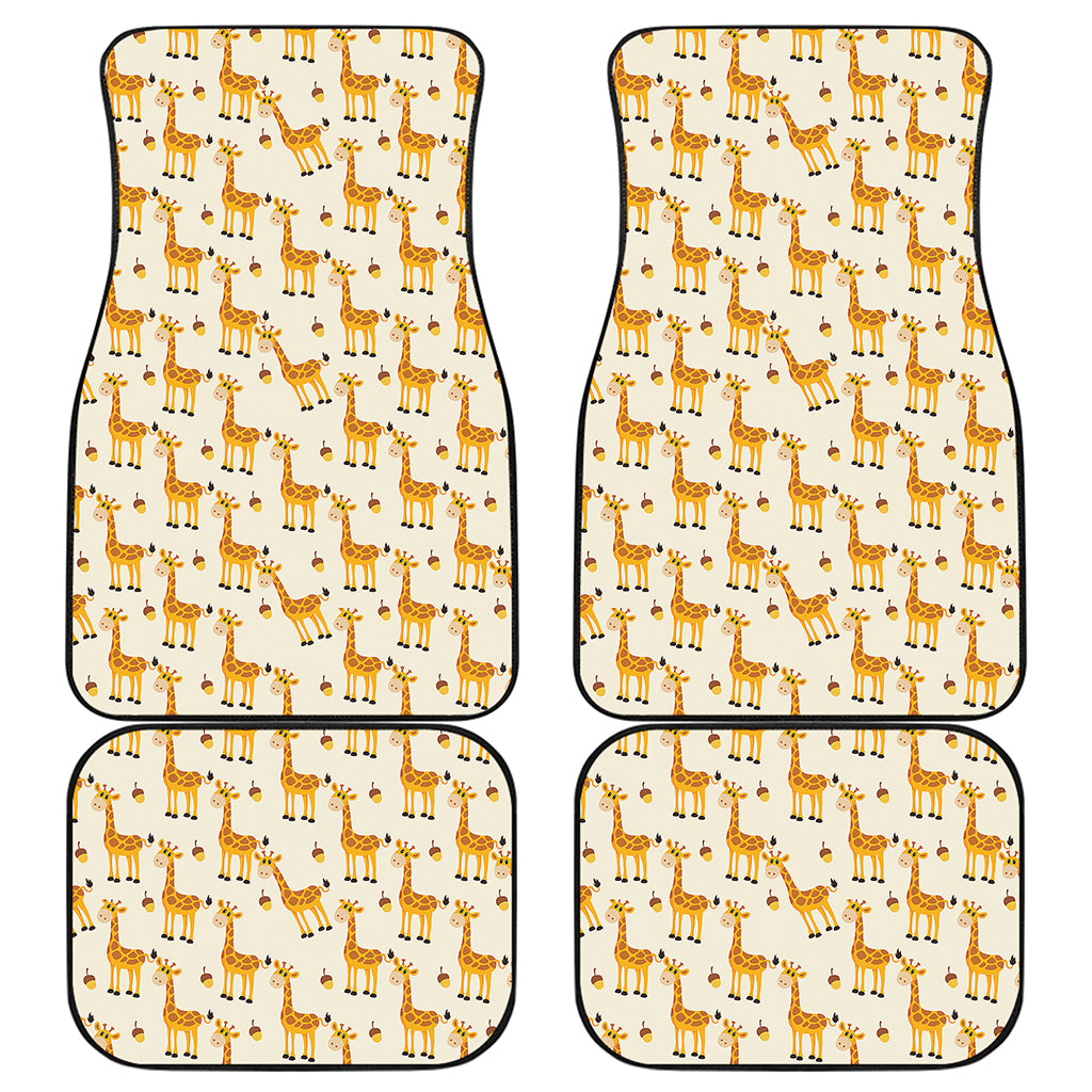Cute Baby Giraffe Pattern Print Front and Back Car Floor Mats
