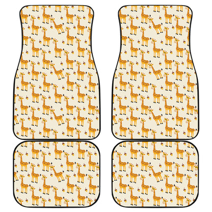 Cute Baby Giraffe Pattern Print Front and Back Car Floor Mats