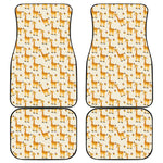 Cute Baby Giraffe Pattern Print Front and Back Car Floor Mats