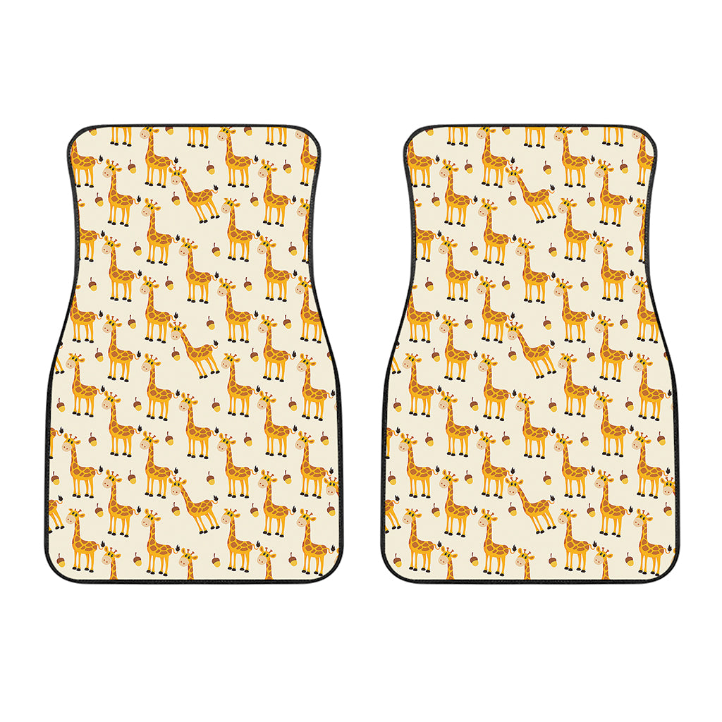 Cute Baby Giraffe Pattern Print Front Car Floor Mats
