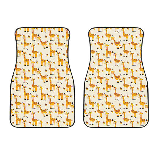 Cute Baby Giraffe Pattern Print Front Car Floor Mats