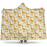 Cute Baby Giraffe Pattern Print Hooded Blanket
