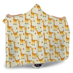 Cute Baby Giraffe Pattern Print Hooded Blanket