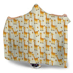 Cute Baby Giraffe Pattern Print Hooded Blanket