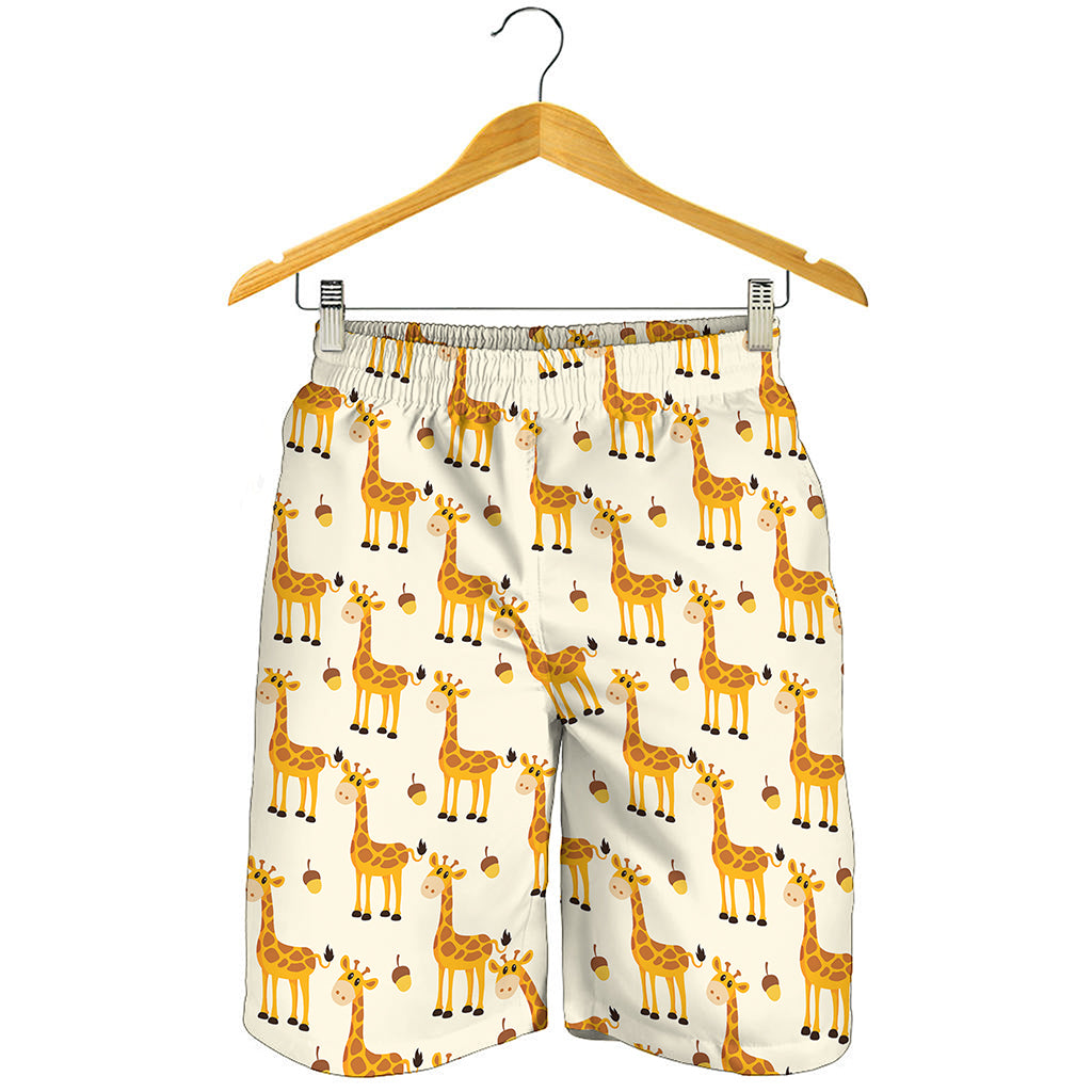 Cute Baby Giraffe Pattern Print Men's Shorts