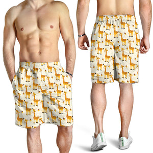 Cute Baby Giraffe Pattern Print Men's Shorts