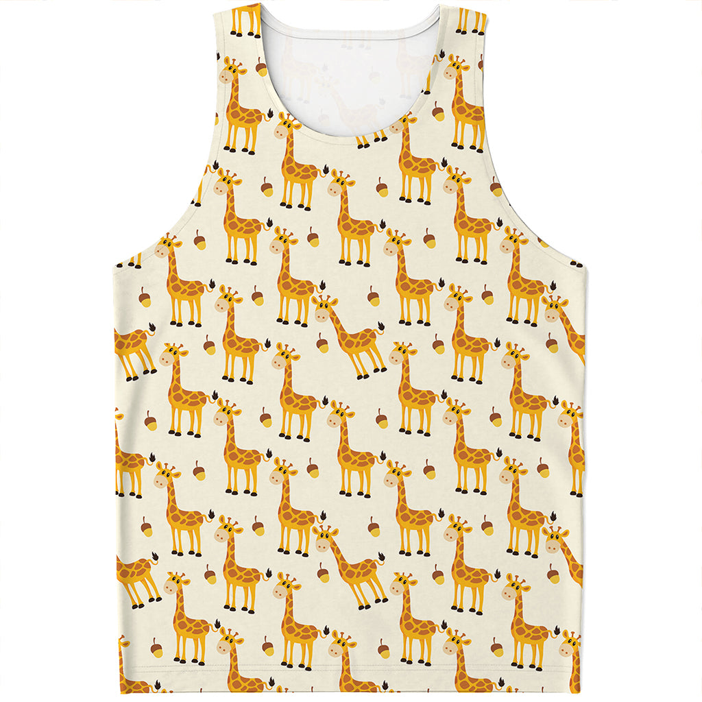 Cute Baby Giraffe Pattern Print Men's Tank Top