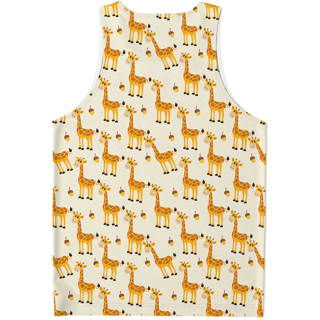 Cute Baby Giraffe Pattern Print Men's Tank Top