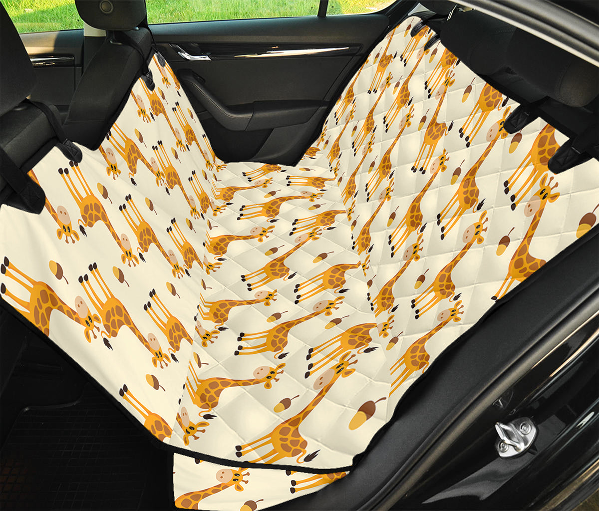 Cute Baby Giraffe Pattern Print Pet Car Back Seat Cover
