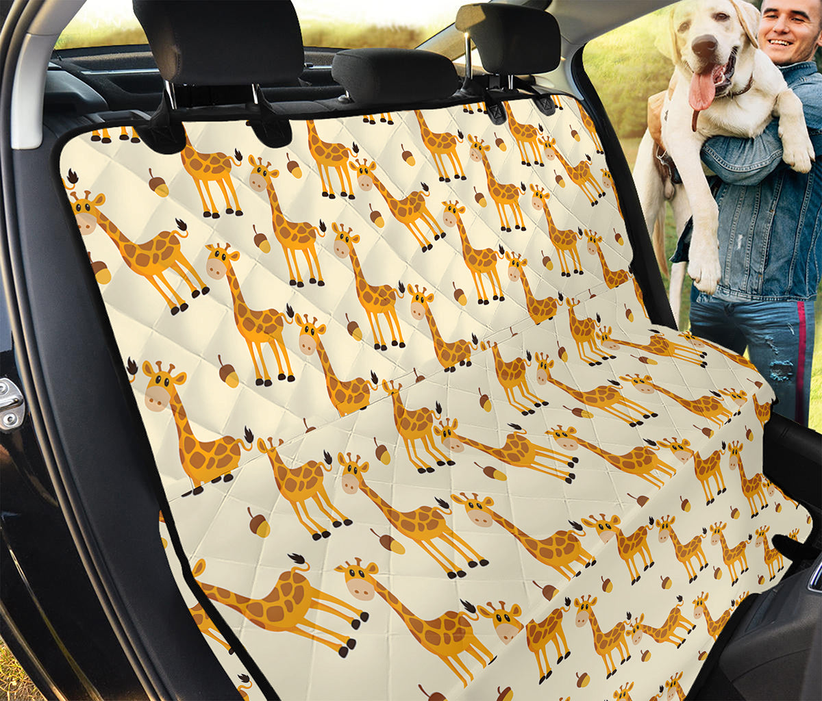 Cute Baby Giraffe Pattern Print Pet Car Back Seat Cover