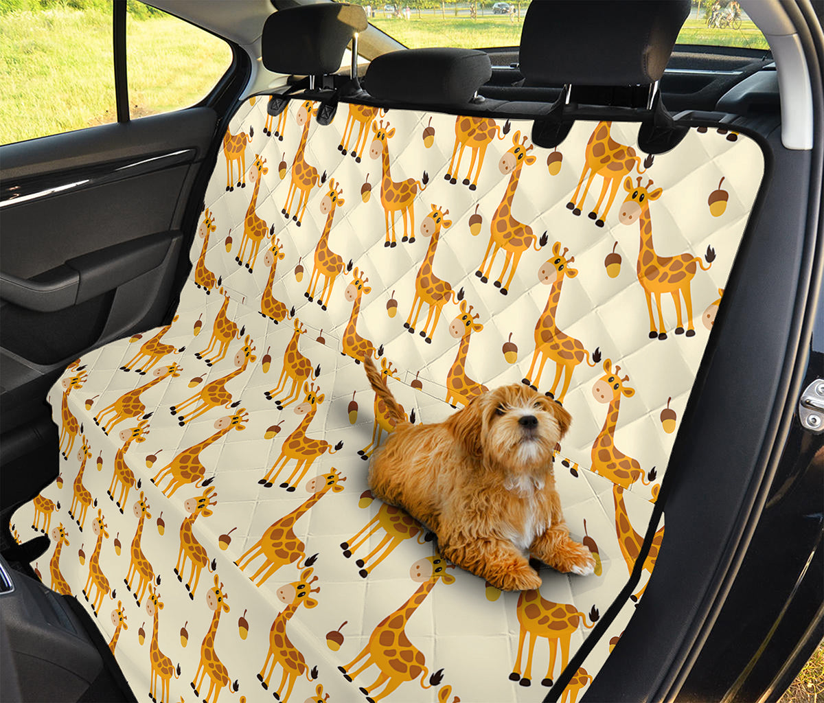 Cute Baby Giraffe Pattern Print Pet Car Back Seat Cover
