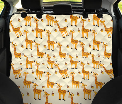 Cute Baby Giraffe Pattern Print Pet Car Back Seat Cover