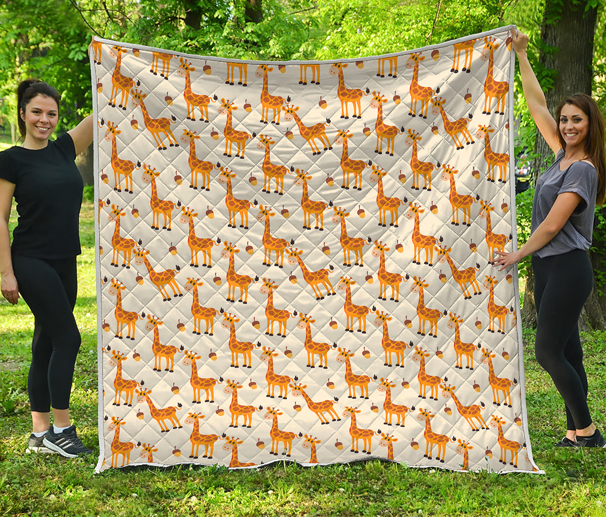 Cute Baby Giraffe Pattern Print Quilt