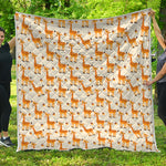 Cute Baby Giraffe Pattern Print Quilt