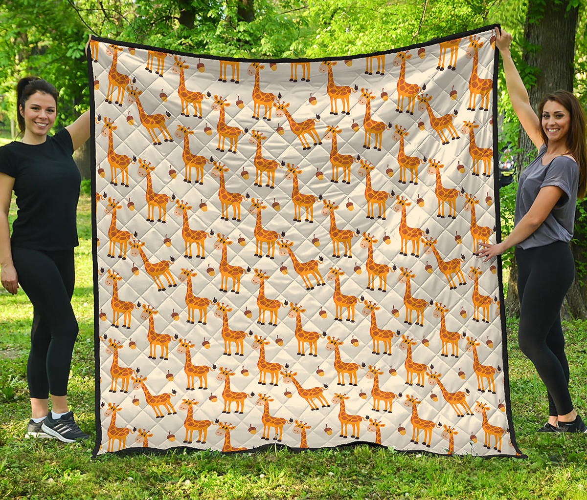 Cute Baby Giraffe Pattern Print Quilt