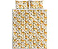 Cute Baby Giraffe Pattern Print Quilt Bed Set