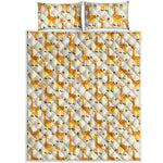 Cute Baby Giraffe Pattern Print Quilt Bed Set