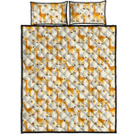 Cute Baby Giraffe Pattern Print Quilt Bed Set