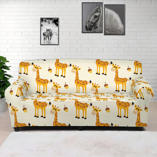 Cute Baby Giraffe Pattern Print Sofa Cover