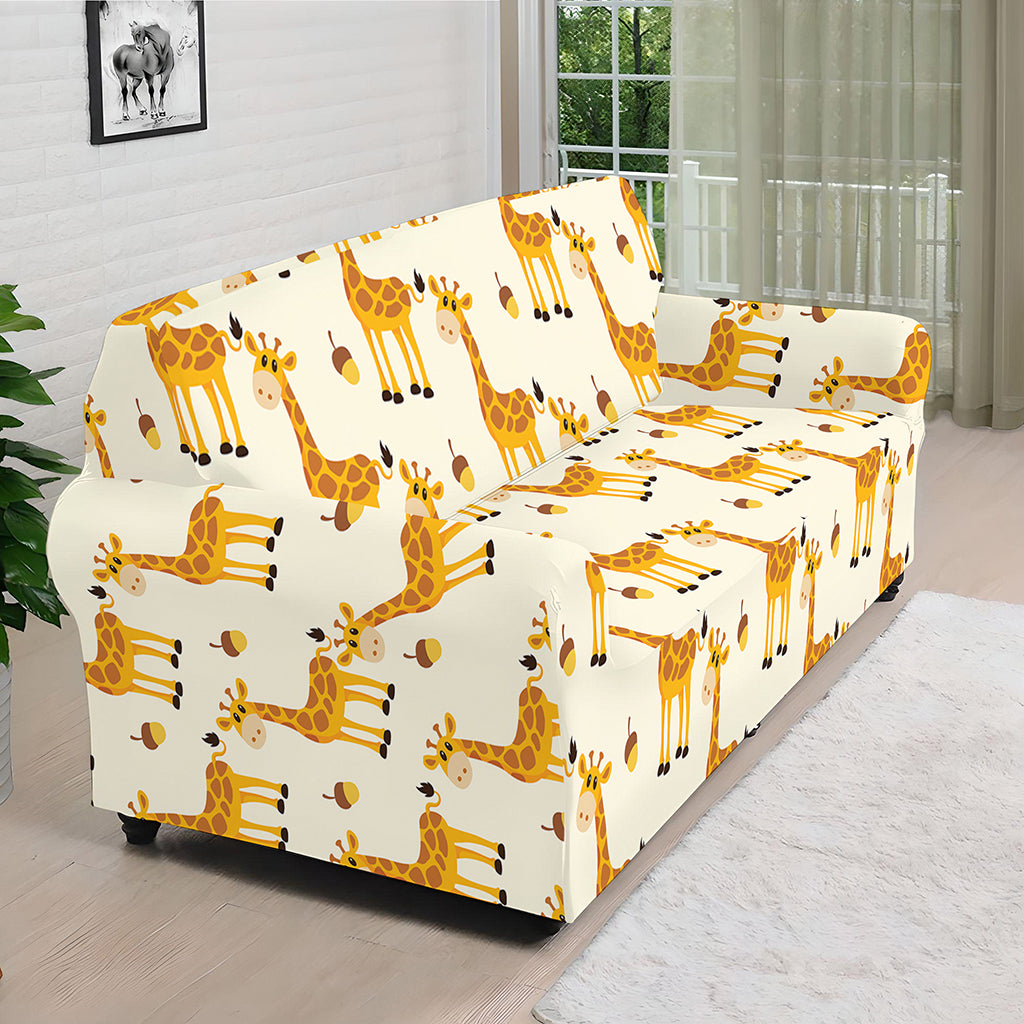 Cute Baby Giraffe Pattern Print Sofa Cover